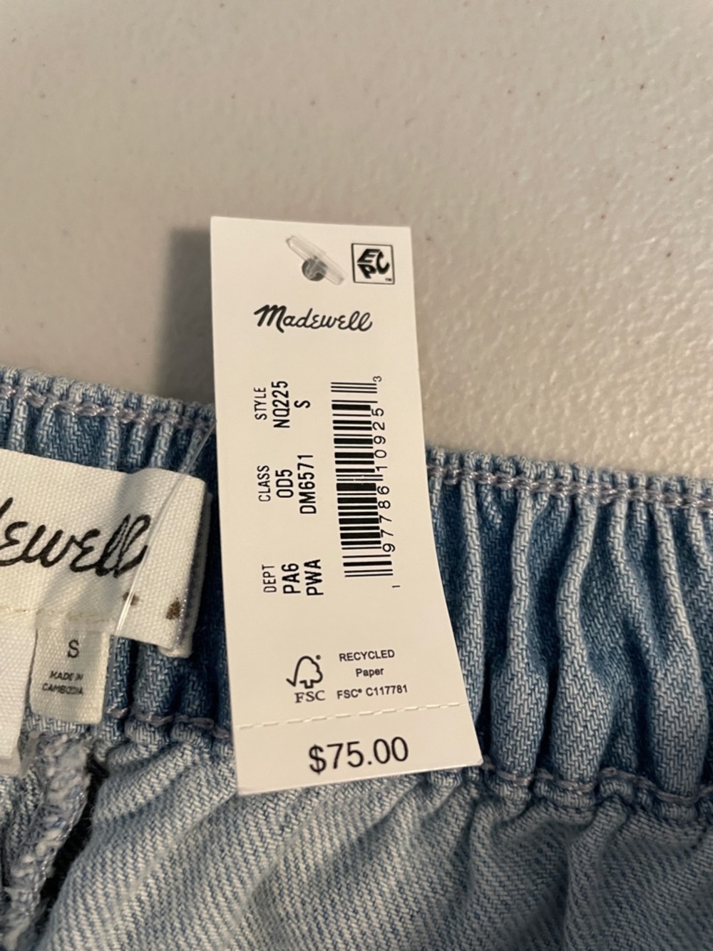 Women’s Madewell Light Wash High-Rise Pleated Denim Shorts- size S‎ - Picture 4 of 8